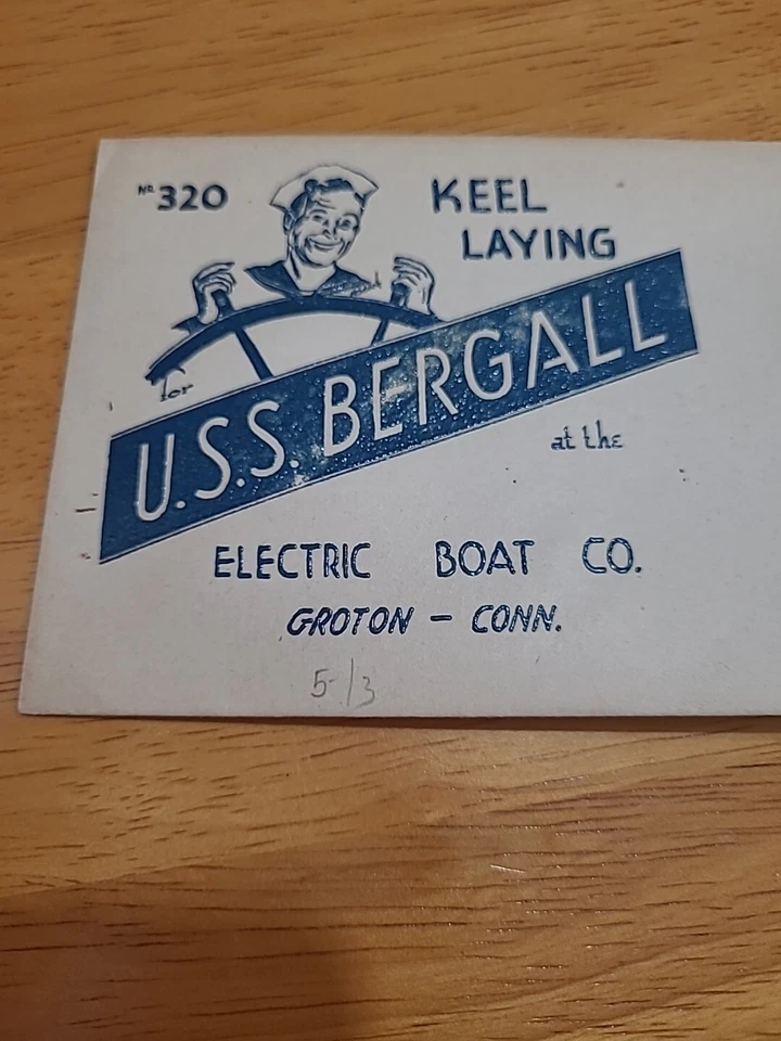 Keel Laying Of The U.S.S. BERGALL 320 FDC Envelope Unmailed. - Image 1 of 1