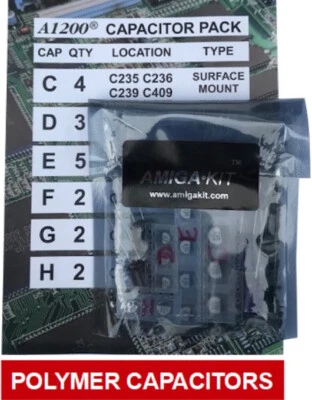 Confezione Condensatore Polimero Premium per Amiga 1200 A1200 Ricapitolazione Nuovo Amiga Kit