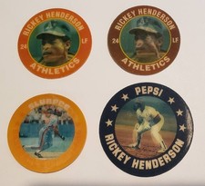 Rickey Henderson Lot of 4 Different 1986-1991 7-11 Slurpee Coins/Discs Pepsi