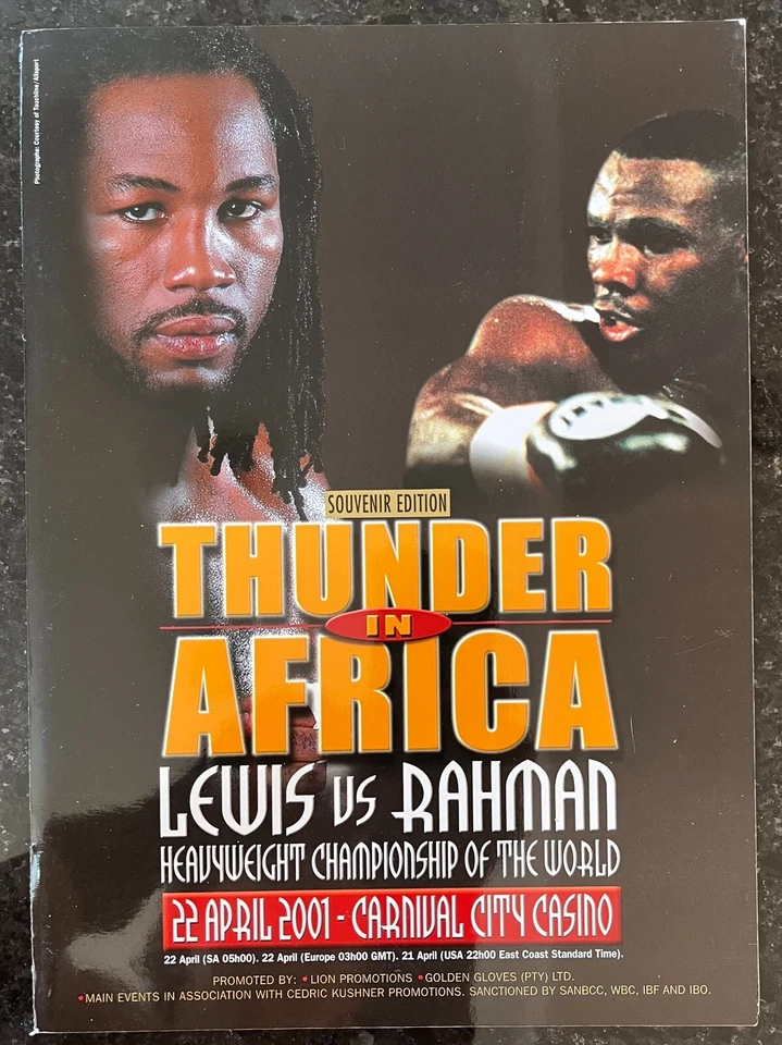 Lennox Lewis vs. Hasim Rahman Boxing Program 4-22-2001 Thunder in Africa - Image 1 of 2