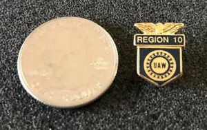 UAW Region 10 United Auto Workers Union Wisconsin Minnesota Dakota Pin Pinback - Picture 1 of 2