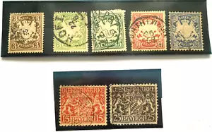 Bavarian/Bayern Early German Stamps 1876-1916 Embossed Coat of Arms + Official. - Picture 1 of 4