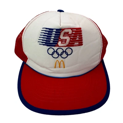 Vintage 1984 Olympics USA Mcdonalds Trucker Snapback Hat Cap READ - Image 1 of 4