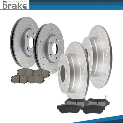 Front Rear Brake Rotors Ceramic Pads 5 Lug For Hyundai Sonata 2006 2007 2008 - Image 1 of 3