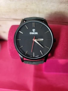 Vintage Cucol Swiss Made Watch Big Face Black Day/Date New - Picture 1 of 3