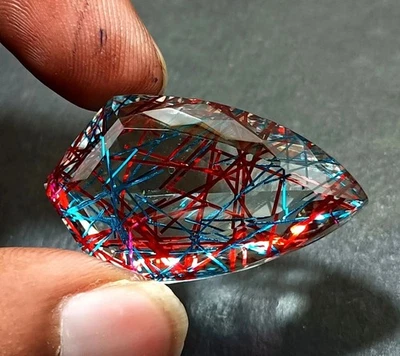 Certified 80.96Ct Fancy Cut MULTI-COLOR Rutilated Quartz Loose Gemstone - Image 1 of 4