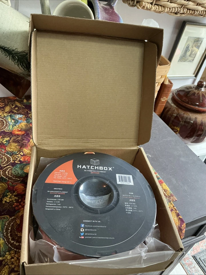 Hatchbox ABS 3d printer filament 1kg 3MM Orange NEW - Image 1 of 1