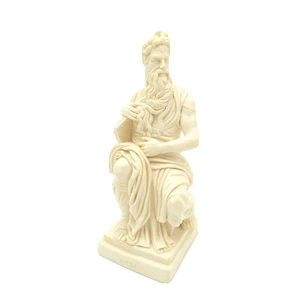 Estatua de alabastro firmada por Moisés G Ruggeri de Moisés con cuernos de Miguel Ángel 8,5 pulgadas - Imagen 1 de 9