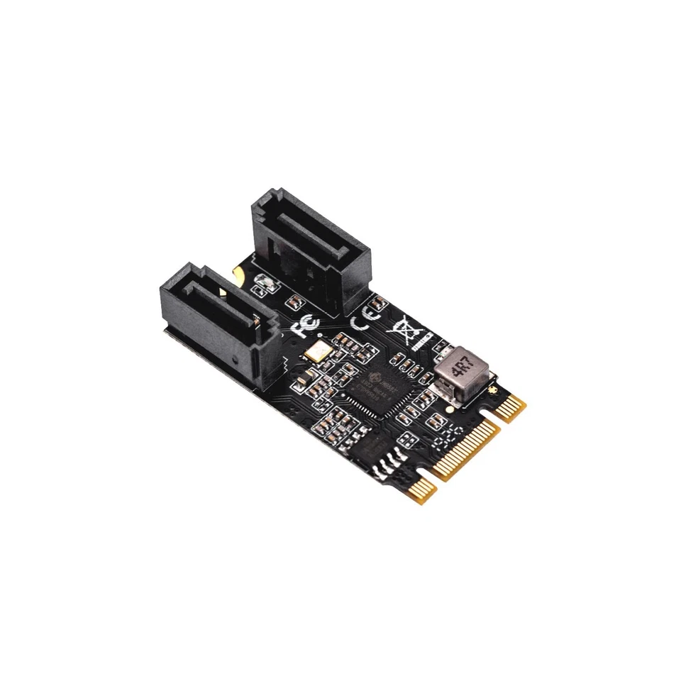 I O Crest M.2 To Sata Iii Adapter Card Dual Ports Jmicro Chipset 6Gbps Speed - Image 1 of 1