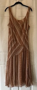 Vintage Ashley Stewart Silk Geometric Print Beaded Maxi Dress Gown Plus 16 - Picture 1 of 8
