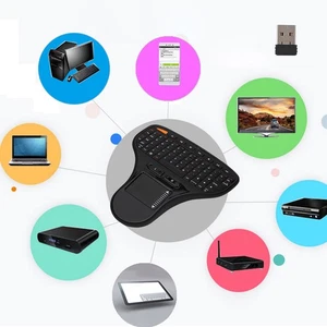 Mini Touch Control Intelligent Mouse Multimedia 2.4G Wireless Mouse Keyboard NEW - Afbeelding 1 van 9