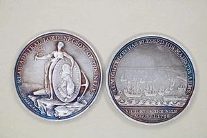 Konteradmiral Nelson HMS Victory Navy Davisons Schlacht am Nil Medaille Silber - Bild 1 von 2