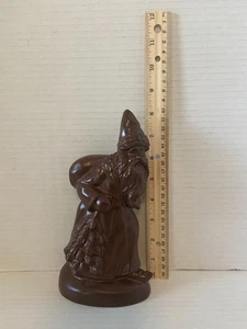 Christmas Faux Chocolate Santa Small Figure Holding Bag and Tree Approx. 8" - Picture 1 of 5