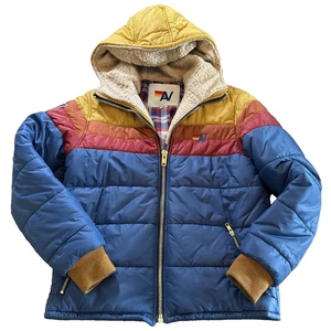 Aviator Nation Unisex Trekker Sherpa Hood Puffy Retro Rare Outerwear Jacke XS - Bild 1 von 10
