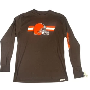T-shirt Majestic CLEVELAND BROWNS logo calcio marrone taglia Large L nuova con etichetta - Foto 1 di 9