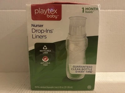 Вставки для детских бутылочек Playtex 150 предварительно стерилизованные одноразовые вкладыши 8-10 унций - Изображение 1 из 4