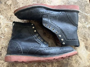 Allen Edmonds "CARSON CITY" 6026 Herren 10,5 D Schwarz Wildleder Leder Stiefel Hergestellt in den USA - Bild 1 von 14