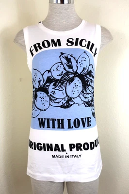 Camiseta sin mangas con gráfico de Sicilia blanca Dolce & Gabbana de colección pequeña 4 5 6 Foto 1 de 4