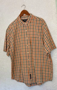 American Eagle Outfitters orange grün bunt kariert Knopfleiste Kurzarm XL - Bild 1 von 4