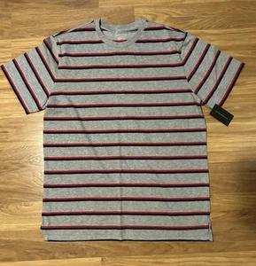 Mens No Boundaries Striped T Shirt Large 42/44  Gray/Red/Blue - Picture 1 of 5