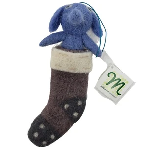 Midwest Seasons Elefant in Strumpf gefilzte Wolle Urlaub Ornament hängend 7,5 Zoll - Bild 1 von 10