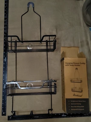 3-tier Bathroom Shower Caddy Hanging Organizer with Soap Holder & 4 Hooks - Image 1 of 4