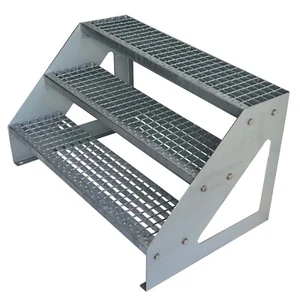 Premium Treppe Freistehend 3 Stufen 600-1400mm Höhe 570mm Garten Außentreppe - Bild 1 von 4