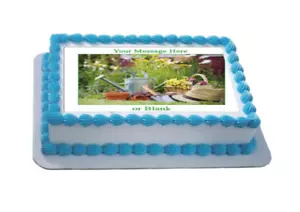 Scena di Giardinaggio Personalizzata (B) A4 Foglio di Ghiaccio / Cake Topper - Foto 1 di 1
