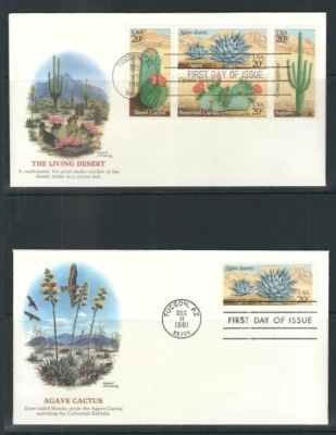USA SC # 1942-1945 And 1945a Desert Plants FDC . Fleetwood Cachet - Image 1 of 2