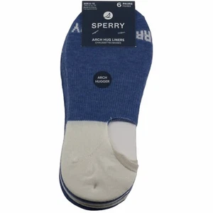 Zapatilla deportiva Sperry para hombre No Show arco abrazo forro calcetines zapato talla 6-12 azul 6 pares - Imagen 1 de 2