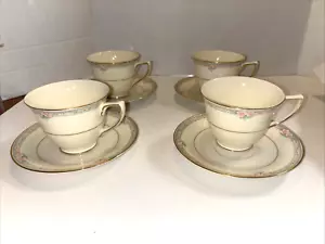 8 PC MIKASA FINE IVORY CHINA CUP & SAUCER LA ROSE PATTERN LAC 75 UNUSED - Picture 1 of 3
