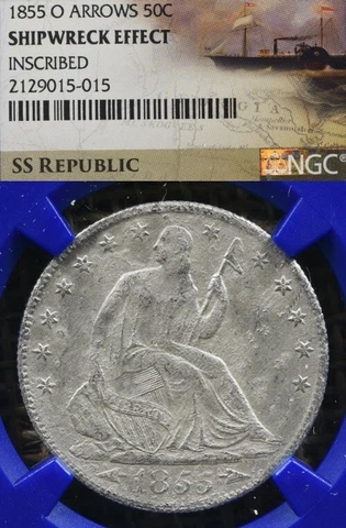 1855-O 50C NGC SS Republic Shipwreck Effect Seated Liberty Half Dollar 015 Cover