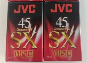 NEU 2 x JVC SX45 [EC-45 SX] Compact VHS Tapes PAL/SECAM 45 min [SP] 90 min [LP] - Bild 1 von 3