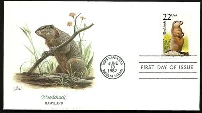 US 1987 FDC Collection "Wildlife of the 50 States" Maryland - Woodchuck - Image 1 of 2