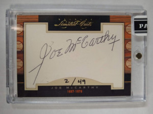 2011 Donruss Limited Cuts Joe McCarthy Cut Signature Auto #ed 2/49 Yankees HOF
