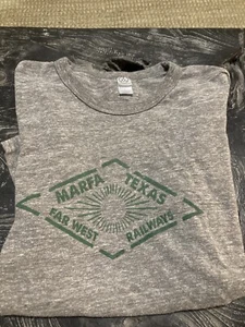 Marfa Texas Far West Railways Tshirt Large Gray Alternative - Picture 1 of 3