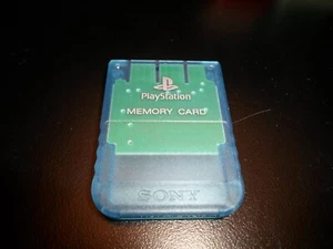 Tested ! Official *Clear Blue* Playstation 1 Memory Card for Japan/US PS1 PSX - Picture 1 of 3