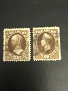 US Stamps Scott #O81-O82…30c & 90c-Treasury Department Used Ng - Picture 1 of 2