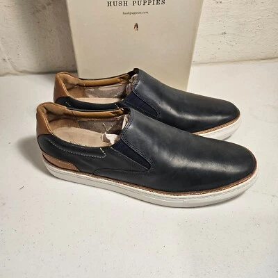 Hush Puppies Nicholas Mens Loafers Boat Lightweight Blue Leather Shoes Size 11.5 - Изображение 1 из 4