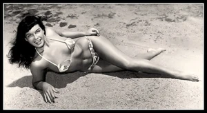 5" Sexy retro 50's Beach Bikini pin up girl vinyl sticker. Curvy pinup decal. - Picture 1 of 2