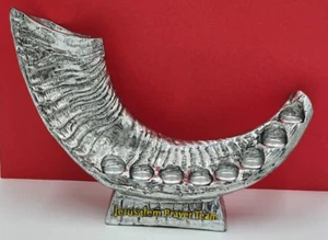 HORN SHOFAR CERAMIC CANDLE HOLDER 9.5" LONG - Picture 1 of 5