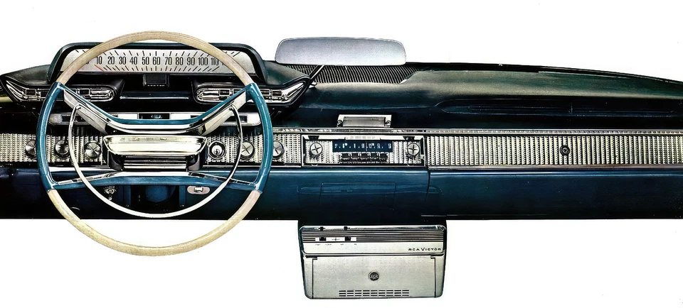 1961 Full Desoto Dashboard illustration  showroom Wall print 9 x 19 Giclee print - Image 1 of 1