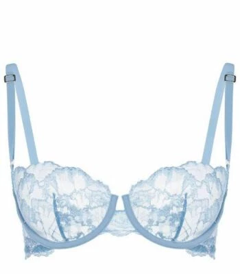 La Perla Athena 36B S кружевной балконет бюстгальтер стринги комплект порошок синий - Изображение 1 из 2