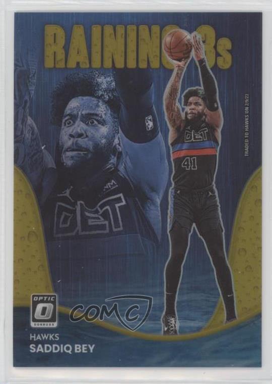 2022-23 Panini Donruss Optic Raining 3s Gold Prizm /10 Saddiq Bey #15