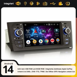 64GB Android 14 Fiat Grande Punto Linea DAB+ Autoradio GPS CarPlay 8-Kern 4G DSP - Bild 1 von 22