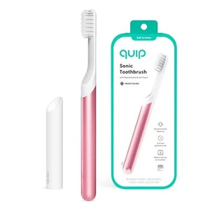Quip Sonic Toothbrush Magenta Plastic Vibrating Bristles Battery Powered NEW - Picture 1 of 6