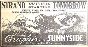 1919 Newspaper Pages - Charlie Chaplin Sunnyside Move Ads - Bild 1 von 4