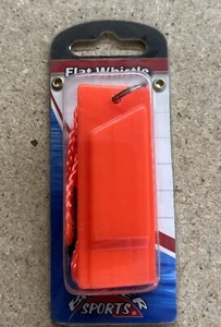 Emergency Flat Style Safety Whistle With Lanyard Orange Boater Sports 58302 - Picture 1 of 4