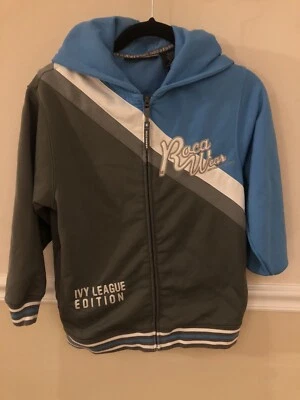 Rocawear Azul Gris y Blanco Cremallera Completa Sudadera con Capucha Hombre Talla S (8) Foto 1 de 4