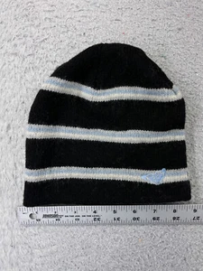 Roxy Beanie Toque Womens One Size Black Blue Stripe Knit Wool Nylon Blend Ski - Picture 1 of 8